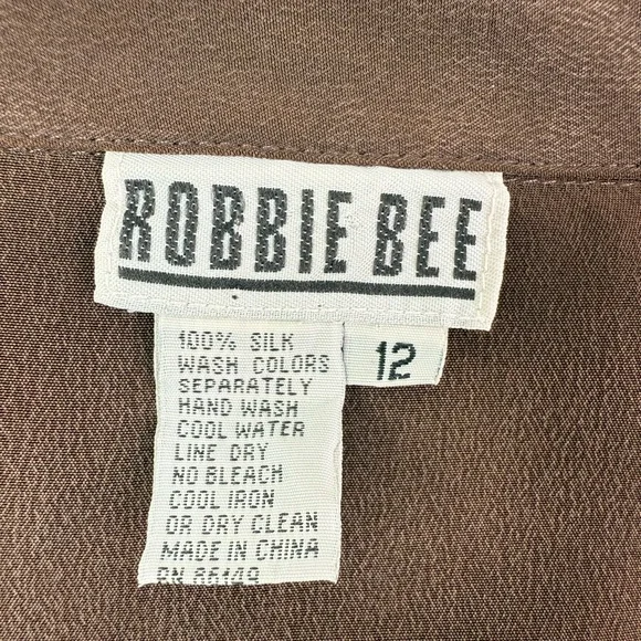 Robbie Bee Silk Chocolate Brown Maxi Length Wrap Dress Short Sleeve Size 12 - Picture 4 of 7